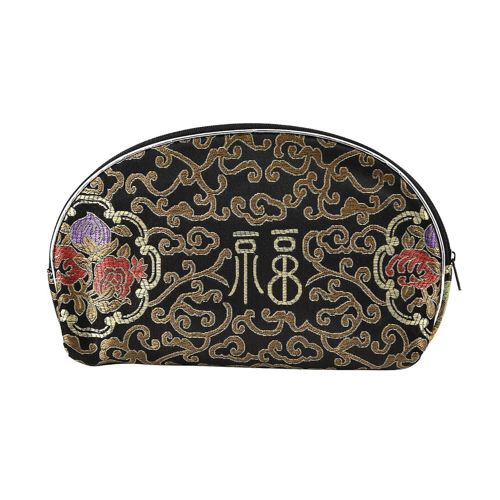Designer Inspired-10 Pcs of Jacquard Weave Cosmetic and Jewellery Storage - Black