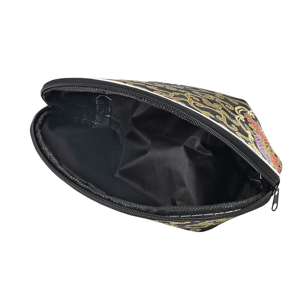Designer Inspired-10 Pcs of Jacquard Weave Cosmetic and Jewellery Storage - Black