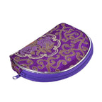 Set of 10 Multi- Purpose Embroidered Jewellery Box with Zipper - Purple