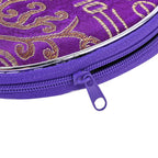 Set of 10 Multi- Purpose Embroidered Jewellery Box with Zipper - Purple