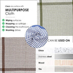 Hush Haven Set of 12- Cotton Kitchen Towels (55x35cm) - Blue, Brown - Green