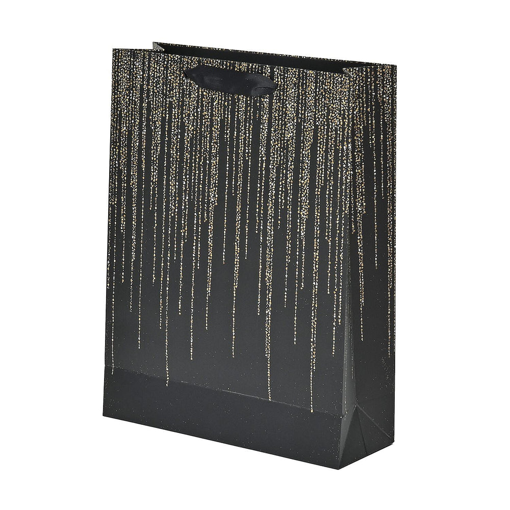 Set of 12 Eco Friendly Gift Bags with Gold Foiling prints for all occasions (Lx4-Black, Mx4-White, Sx4 - Blue)