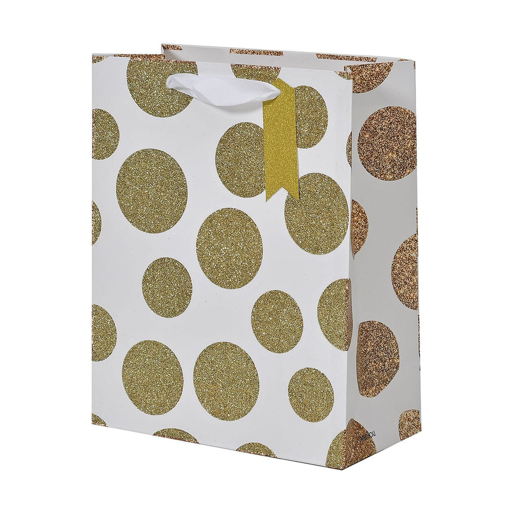 Set of 12 Eco Friendly Gift Bags with Gold Foiling prints for all occasions (Lx4-Black, Mx4-White, Sx4 - Blue)