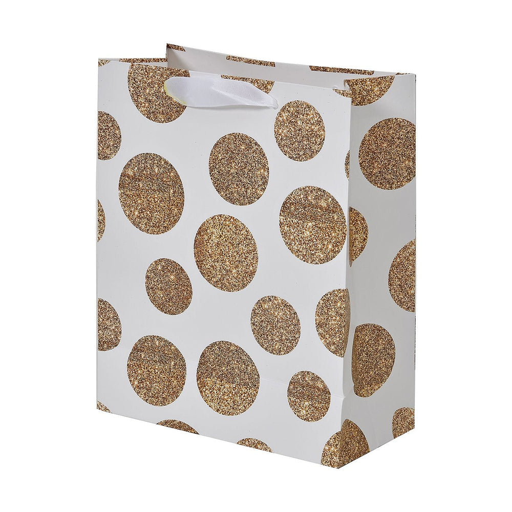 Set of 12 Eco Friendly Gift Bags with Gold Foiling prints for all occasions (Lx4-Black, Mx4-White, Sx4 - Blue)