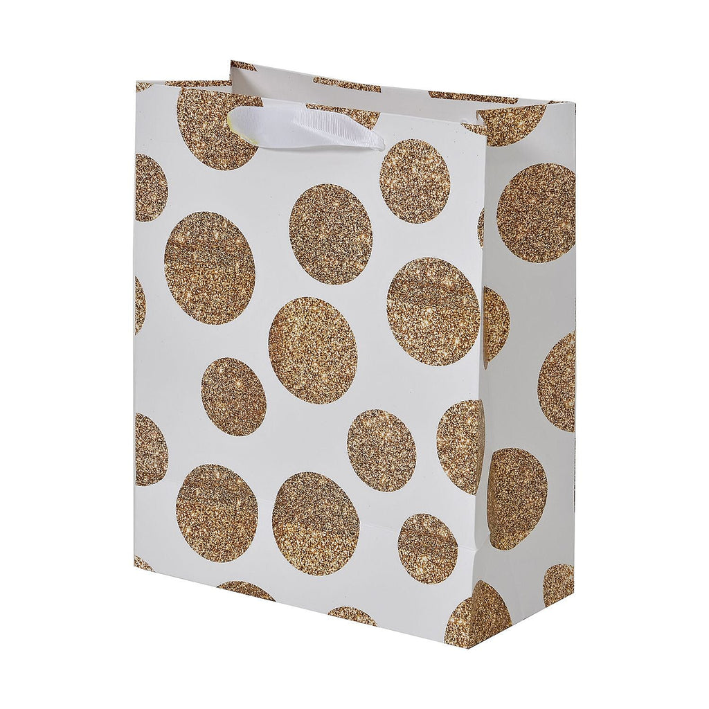 Set of 12 Eco Friendly Gift Bags with Gold Foiling prints for all occasions (Lx4-Black, Mx4-White, Sx4 - Blue)