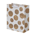 Set of 12 Eco Friendly Gift Bags with Gold Foiling prints for all occasions (Lx4-Black, Mx4-White, Sx4 - Blue)