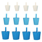 Set of 12 Flower Pot Hanging Railing Planters Fence Planters (Size 15X13, 4-13X9.5, 4-10X7.5 Cm) - Multi