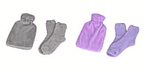 Set of 2 1000ml Plush Hot Water Bag with Socks Him - Her