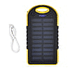 Set of -2 5000mAh Power Bank with Solar Panel, USB Cable (Change Android into Type C) - Yellow & Black