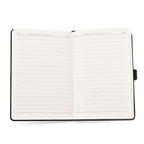 Set of 2 A5 Notebook & Black Ink Pen Gift Set - Sandalwood Palace Design with Magnetic Clasp - Black & Gold
