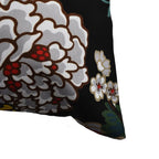 Set of 2 - Abstract Flower and Leaf Pattern Pillow Case and Cover (Size 45 cm) - Black - Multi