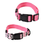Rechargeable Set of 2 Adjustable LED Lighted Dog Collar with Clip Closure (Size L) - Pink