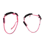 Rechargeable Set of 2 Adjustable LED Lighted Dog Collar with Clip Closure (Size M) - Pink