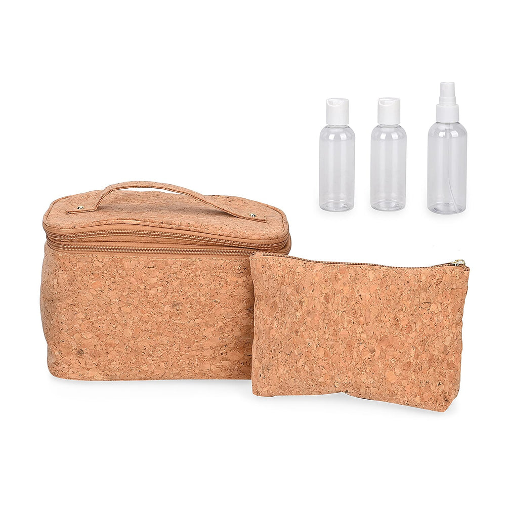 Set of 2 Beautech Storage Bags with 3 Spray Bottles - Light Brown