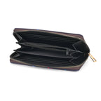 Set of 2- Butterfly Print Zip-Around Wallet & Clutch - Purple & Blue