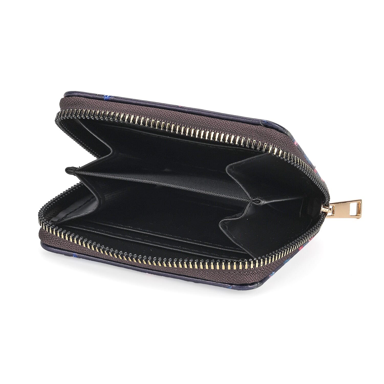 Set of 2- Butterfly Print Zip-Around Wallet & Clutch - Purple & Blue