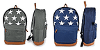 Set of 2 Canvas Star Printed Unisex Backpack - Navy and Grey