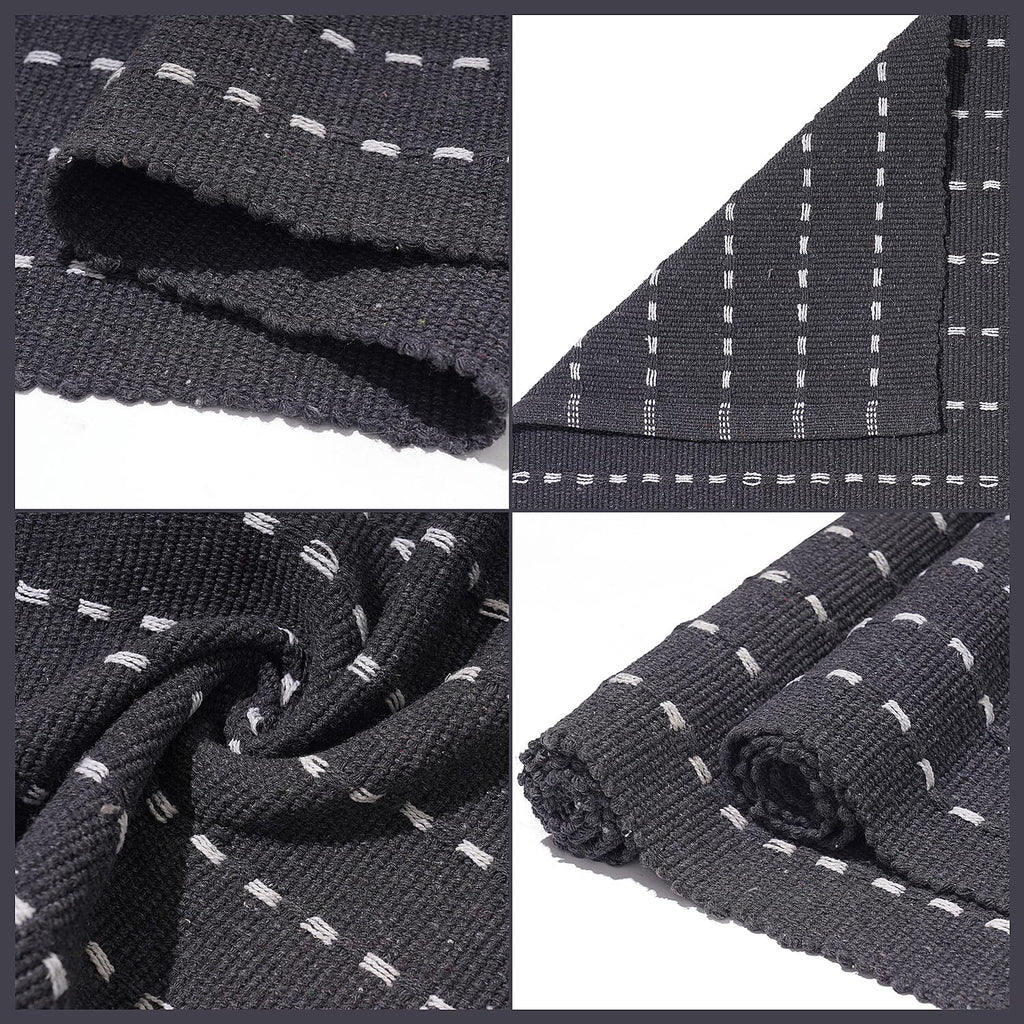 Set of 2 - Cotton Rugs- Door Mat (Size 50x80cm) - Grey