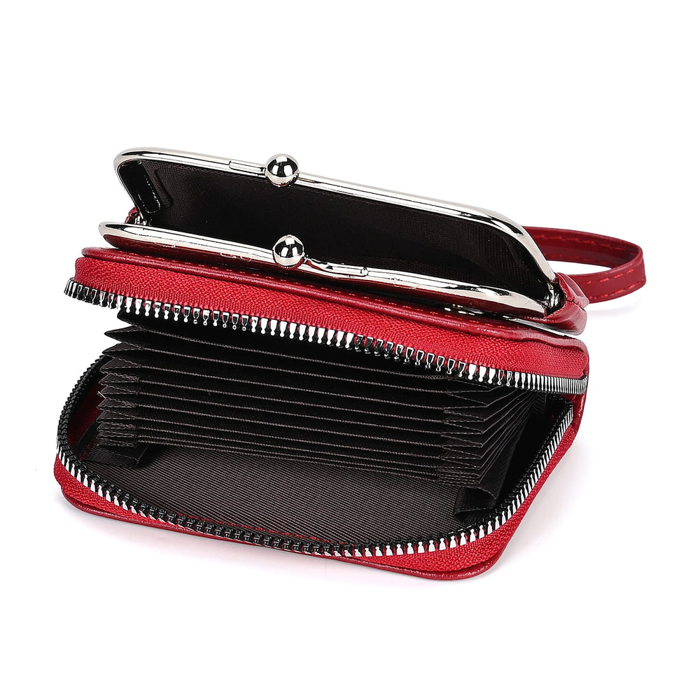 Elegant Monogram Quilted Phone Bag with Matching Clutch Card Holder - Burgundy