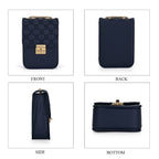 PU Solid Crossbody Bag (Size 13x6x18 cm) - Navy