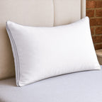 Set of 2 - Down Alternative Pillow Cover with Silver Piping and Zipper Closure (Size 50x70cm)