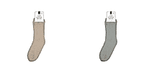 Set of 2 Farley Mill Cable Knitted Warm Slipper Socks with Anti Slip PVC Gripper Dots For Stability (Size UK 3-7) - Beige - Grey