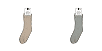 Set of 2 Farley Mill Cable Knitted Warm Slipper Socks with Anti Slip PVC Gripper Dots For Stability (Size UK 3-7) - Beige - Grey