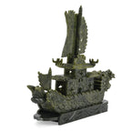 TJC EXCLUSIVE - Extremely Rare Hand Carved Serpentine Dragon Boat Ornament - Symbolising Strength & Perseverance With Bracelet (Size 7.5 Strechable) 1200.00 Ct.