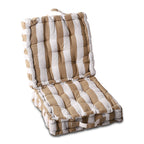 Set of 2- Hush Heven 100% Cotton Hand Tucked Floor Cushion (40x40x8cm) - Brown & White