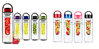 Set of 2 - Infused Water Bottels - Removable Fruit Infuser Lightweight 100% BPA Free for Health Safety 800ml