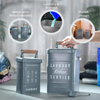 Set of 2 Laundry Basket with Scoop - Grey