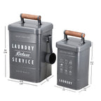 Set of 2 Laundry Basket with Scoop - Grey