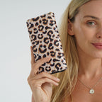 Set of 2- Leopard Print Zip-Around Wallet & Purse