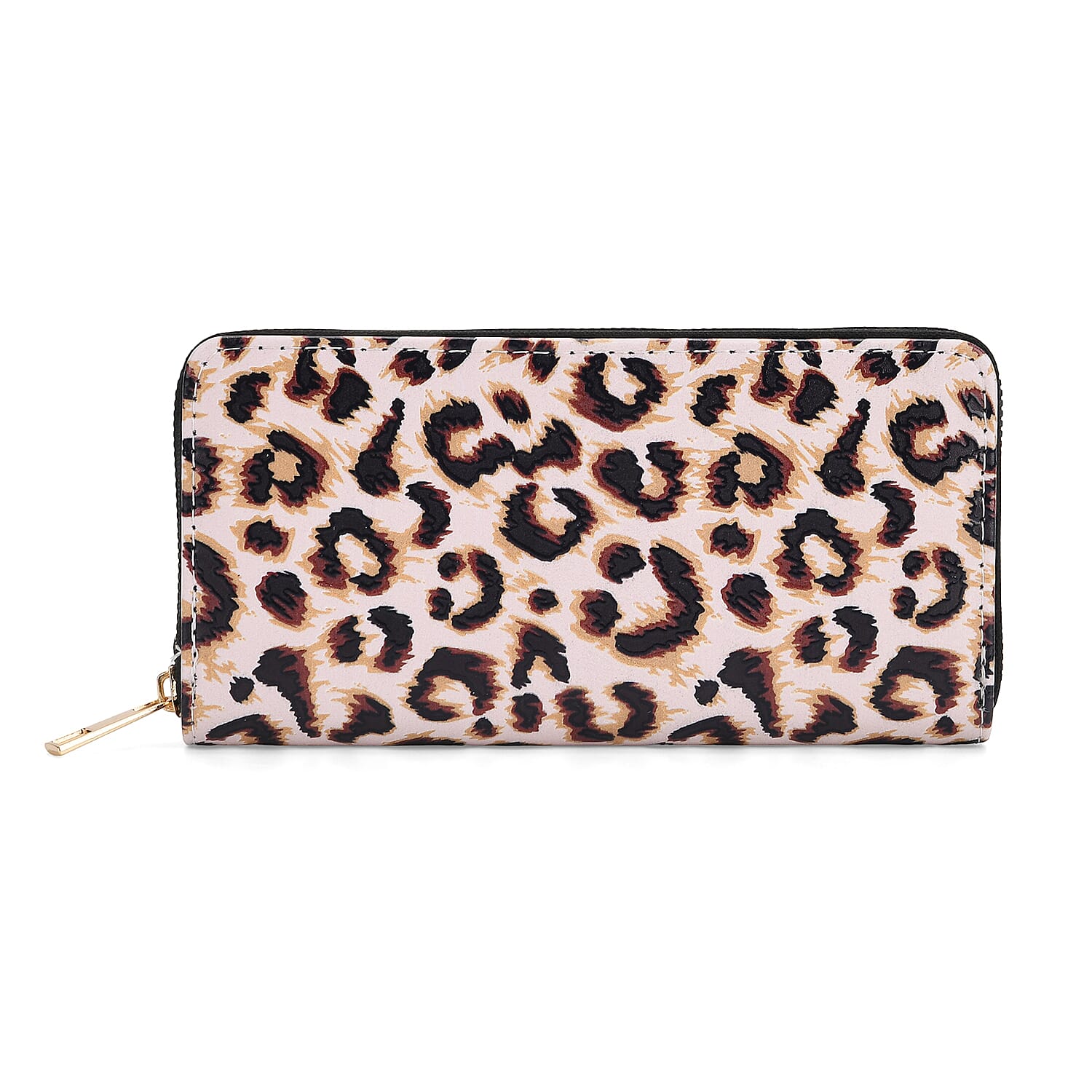 Set of 2- Leopard Print Zip-Around Wallet & Purse