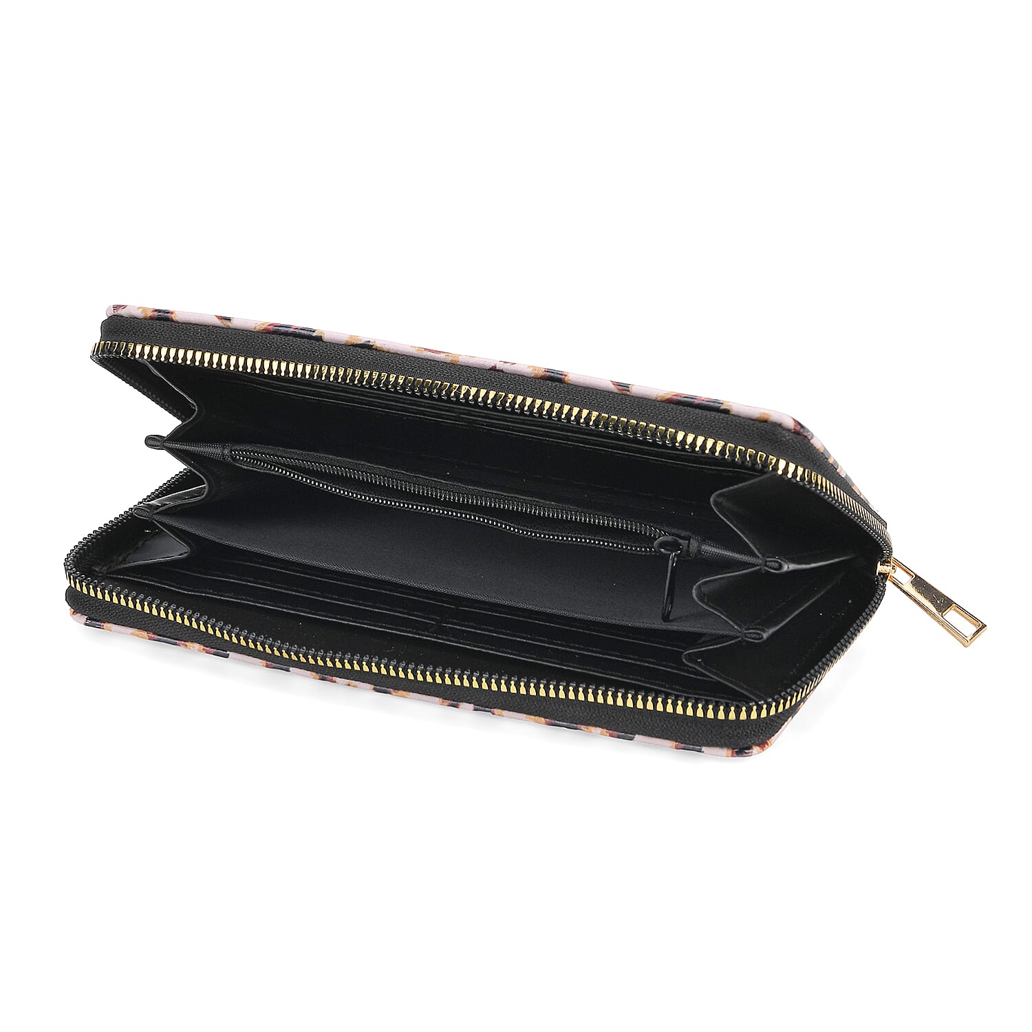 Set of 2- Leopard Print Zip-Around Wallet & Purse