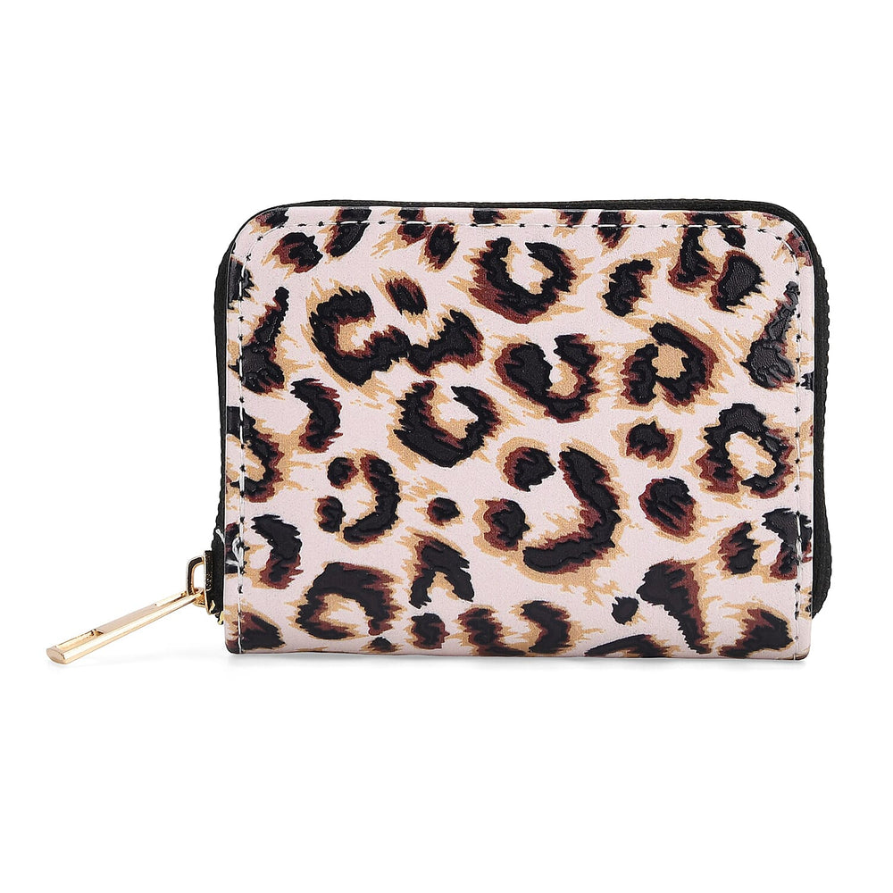 Set of 2- Leopard Print Zip-Around Wallet & Purse