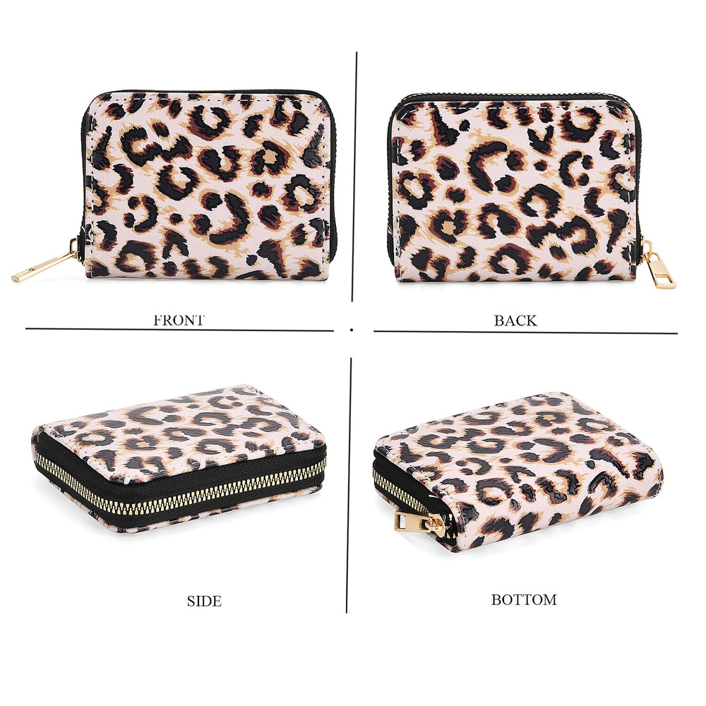 Set of 2- Leopard Print Zip-Around Wallet & Purse