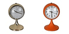 Set of -2 Luxury Decoration Quartz Movt. Alarm Clock with Stand & Night Light - Gold and Orange