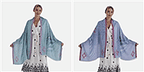 Set of 2 - Maisi Printed Cotton Lightweight Summer Scarf (One Size) - Blue and Green