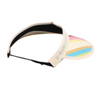 Set of 2- Multi-Color Striped Tote Bag - Sun Hat (Visor) - Beach - Travel Ready