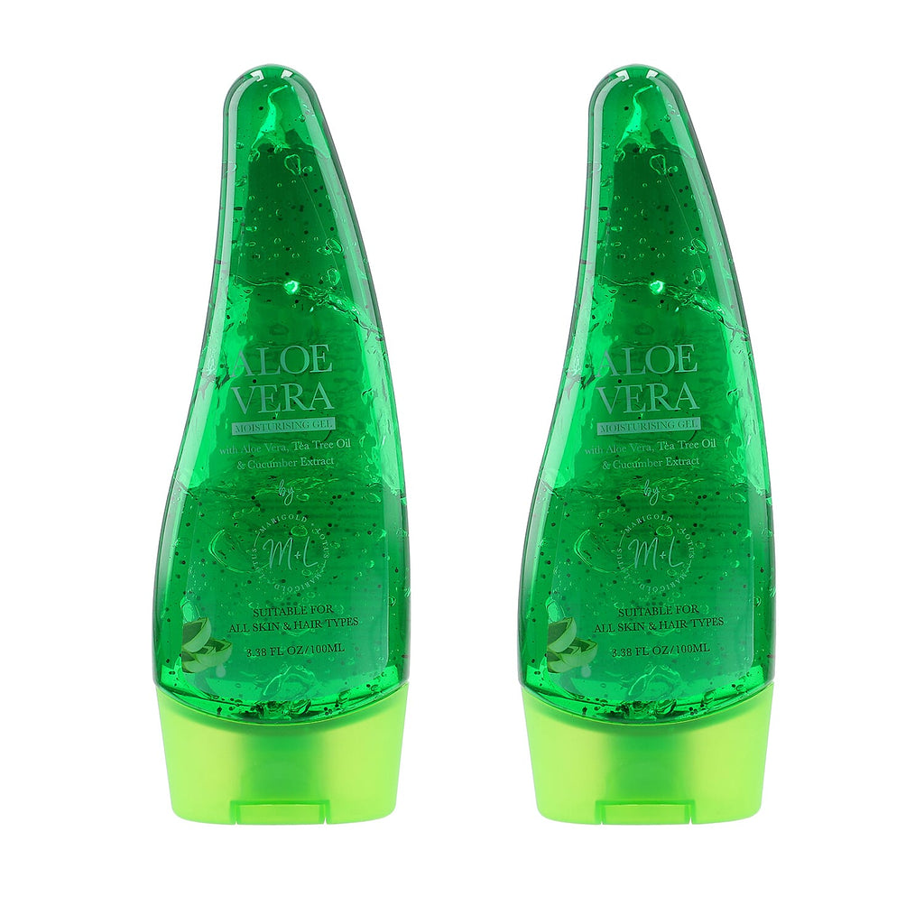 Set of 2 - Natural Aloe Vera Moisturising Gel (Marigold - Lotus) - 100ml Each