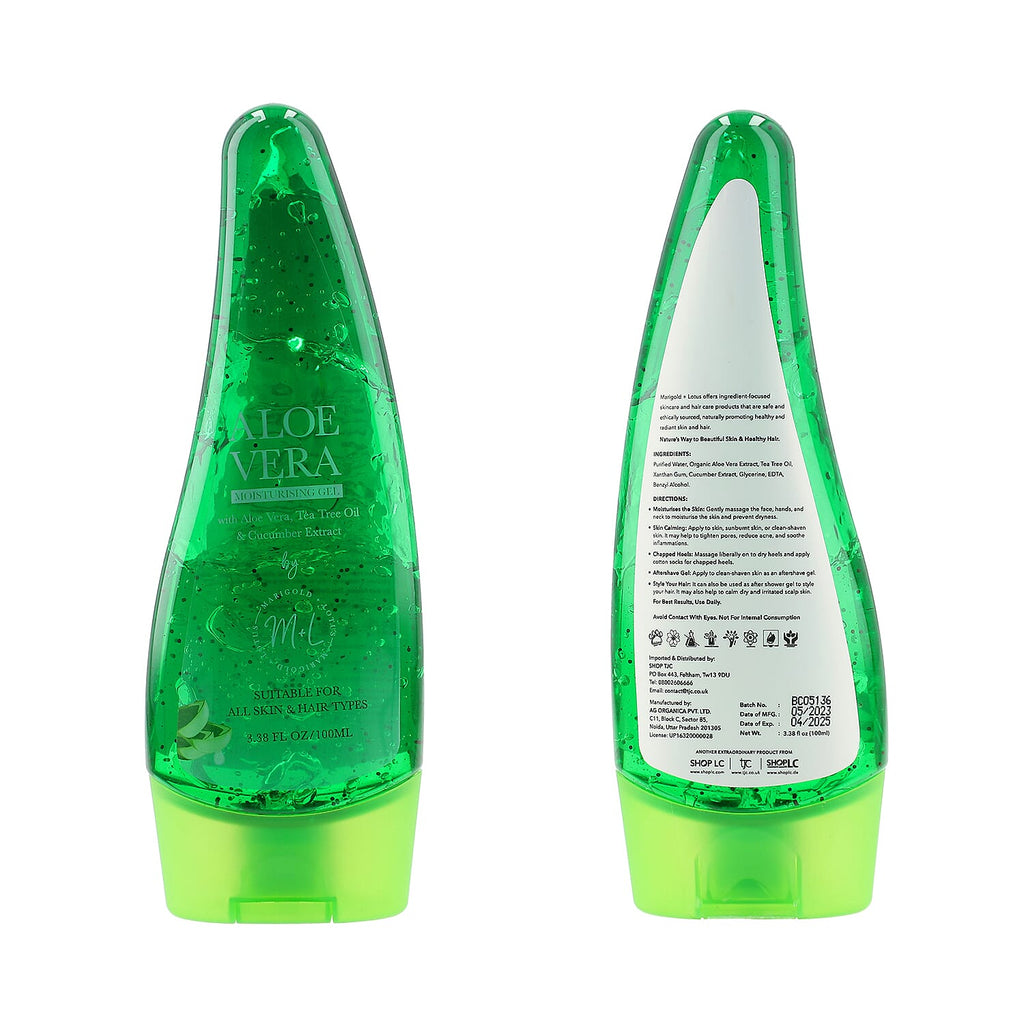 Set of 2 - Natural Aloe Vera Moisturising Gel (Marigold - Lotus) - 100ml Each