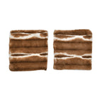 Set of 2 Super Soft Faux Chinchilla Fur Sherpa Lined Cushion Covers (Size 40x40cm) - Brown