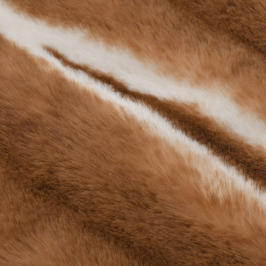 Set of 2 Super Soft Faux Chinchilla Fur Sherpa Lined Cushion Covers (Size 40x40cm) - Brown