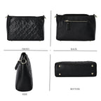 100% Genuine Leather Crossbody Bag With Shoulder Strap - Black