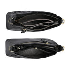 100% Genuine Leather Crossbody Bag With Shoulder Strap - Black