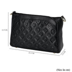 100% Genuine Leather Crossbody Bag With Shoulder Strap - Black