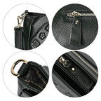 Genuine Leather Crossbody Bag With Shoulder Strap - Green