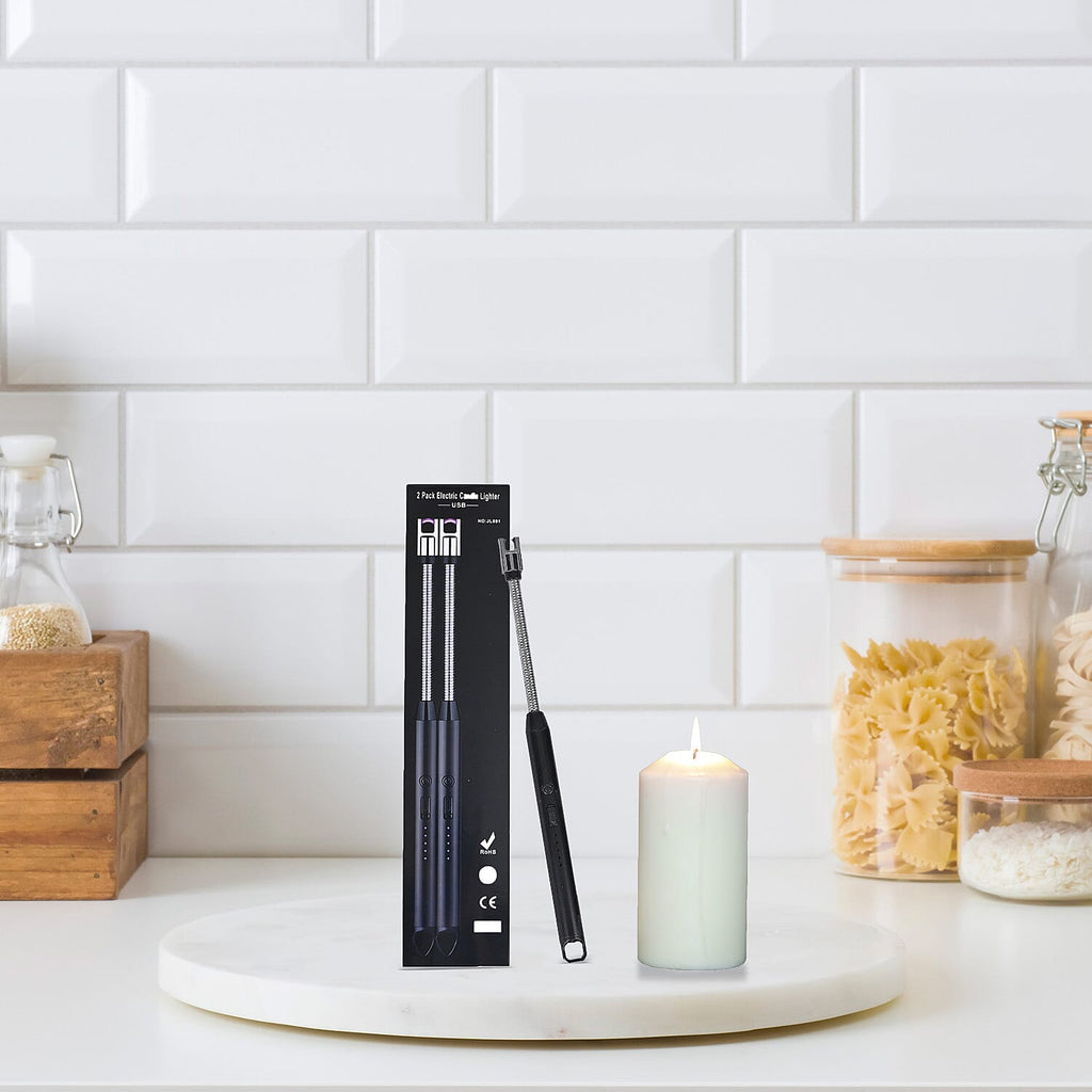 Set of 2 Rechargeable Electric Lighters - Black