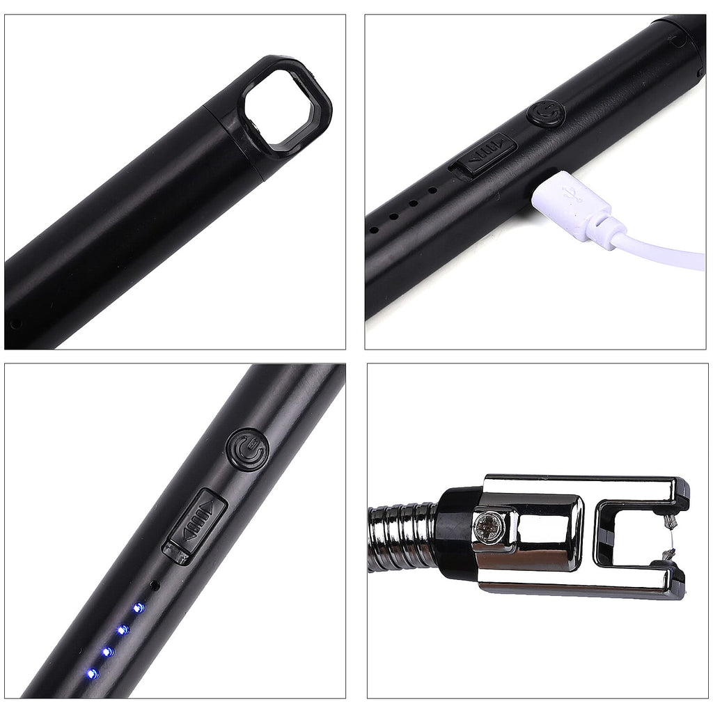 Set of 2 Rechargeable Electric Lighters - Black